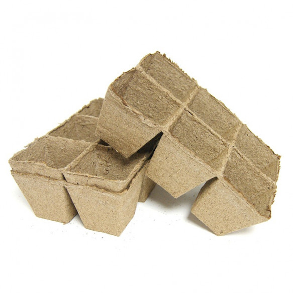 Pots carrés biodégradables 3.5x3.5cm - 6x6cm - 8x8cm – Image 2